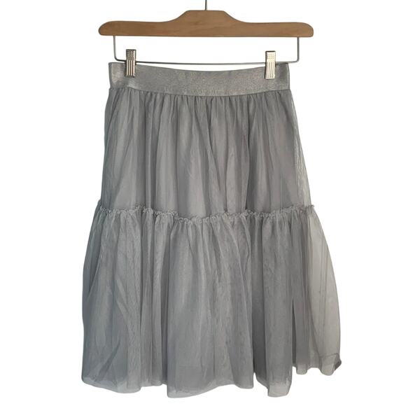 Lauren Conrad Dress Up Shop Flint Gray Ruffle Tulle skirt New w Tag W-381 Sz S - Picture 1 of 9